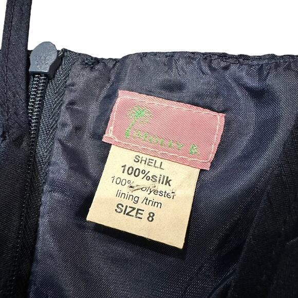 Molly B Womens Navy blue silk dupioni dress Size 8 - Picture 4 of 5